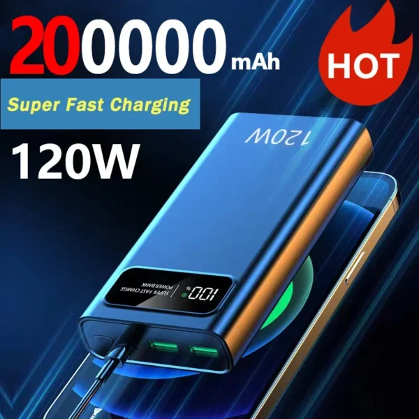200000mAh 120W Power Bank Super Fast Charging